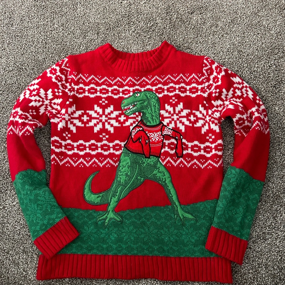 Blizzard Bay Boys Christmas Dinosaur Sweater Ugly Sweater